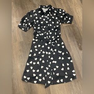 Kate Spade Black Dress with White Heart Design